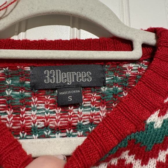 33 Degrees Sloth Christmas Sweater Mens Small Ugly Christmas Sweater - Picture 3 of 5